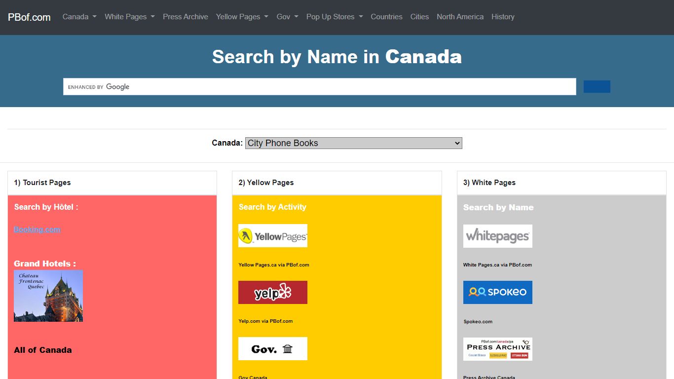 Phone Book of Canada.com +1 by Phonebook of the World.com